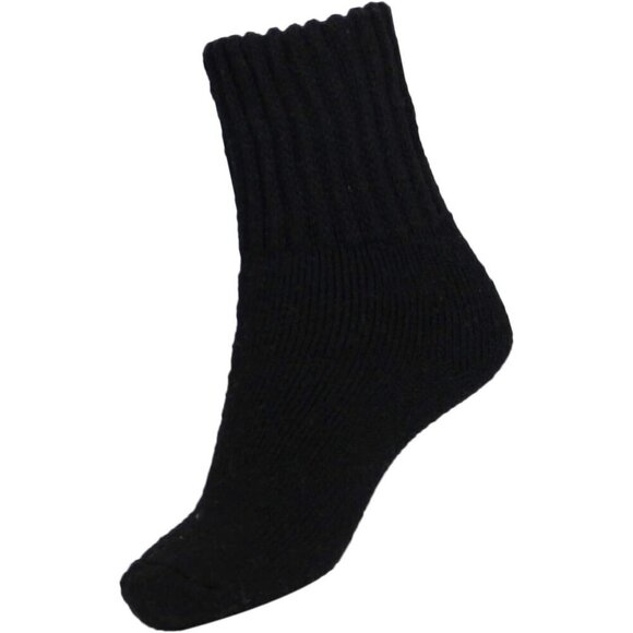 ✨ Bomkinta Boot Socks Women Black Winter Solid Thick Warm Cozy Crew Socks Gift - Picture 2 of 6